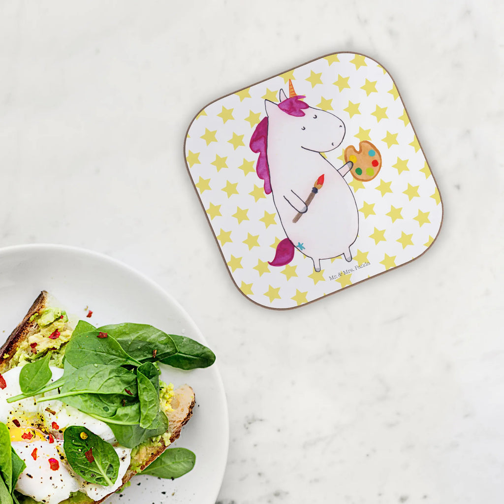 Square coaster unicorn Artist glass coasters, breakfast, gift, party, presents, gifts, Coasters, unicorn, unicorns, Painter gift, Artist, Artist present, English, World, Artist gift, Pen, Drawing, Painting, Brush, Gift, Unicorn