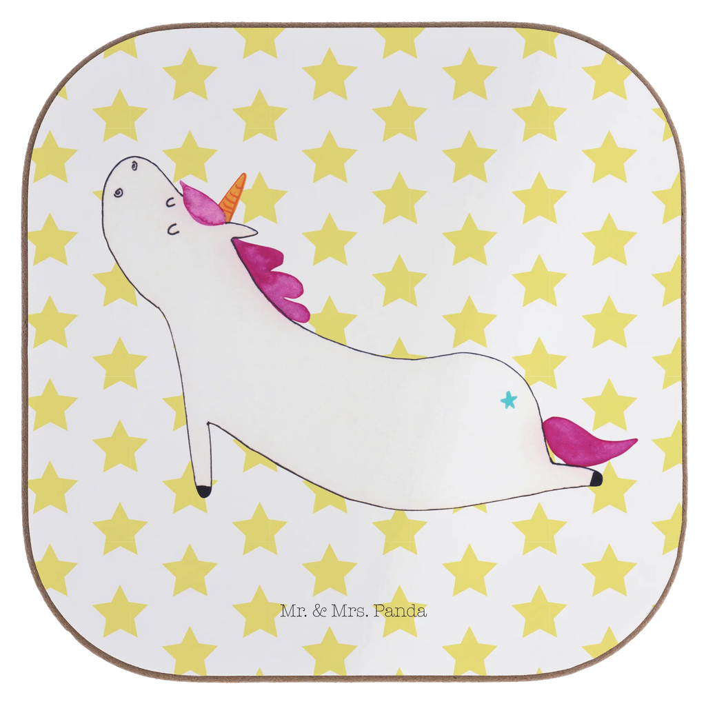 Square coaster unicorn yoga glass coasters, presents, breakfast, gifts, Coasters, party, gift, unicorn, unicorns, Namaste, relaxation, yoga, mindfulness, sweet, Unicorn, funny, present, sports