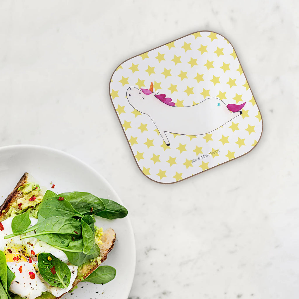 Square coaster unicorn yoga glass coasters, presents, breakfast, gifts, Coasters, party, gift, unicorn, unicorns, Namaste, relaxation, yoga, mindfulness, sweet, Unicorn, funny, present, sports