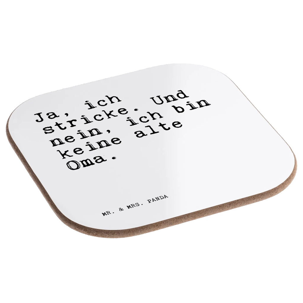 Square coaster Ja, ich stricke. Und... glass coasters, presents, party, Coasters, gifts, breakfast, gift, saying, sayings, funny, wisdom, quotes, Sayings Proverbs Wisdom Quotes Funny Wisdom Words