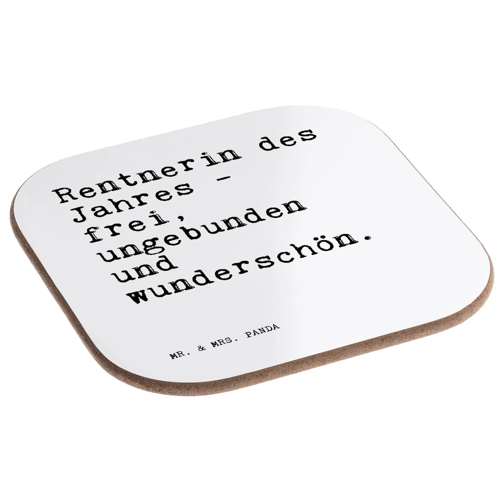 Square coaster Rentnerin des Jahres -... breakfast, party, presents, gift, glass coasters, gifts, Coasters, saying, sayings, funny, wisdom, quotes, Sayings Proverbs Wisdom Quotes Funny Wisdom Words