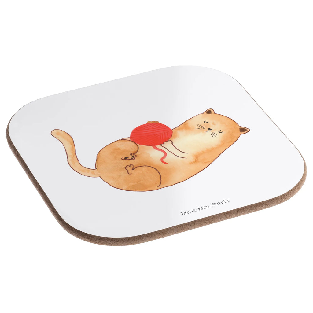 Square coaster Cat Wool breakfast, Coasters, gifts, presents, party, glass coasters, gift, cat, tomcat, kitty, meow, kitten, housecat, mama cat, love cats, cat image, cat fan, cat lover, cat fancier, cat decoration, gift for cat lover, cat owner, funny cats, cat sayings, cat motto, funny cat gifts, fan merchandise, cat stuff, animal lover, cats, Cats, wool, playful, play, pet, pussy, ball of wool