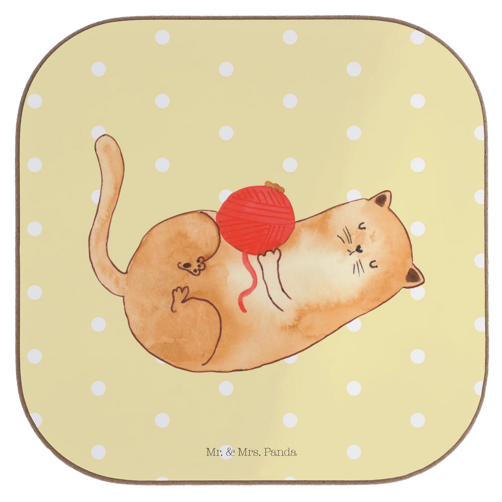 Square coaster Cat Wool breakfast, Coasters, gifts, presents, party, glass coasters, gift, cat, tomcat, kitty, meow, kitten, housecat, mama cat, love cats, cat image, cat fan, cat lover, cat fancier, cat decoration, gift for cat lover, cat owner, funny cats, cat sayings, cat motto, funny cat gifts, fan merchandise, cat stuff, animal lover, cats, Cats, wool, playful, play, pet, pussy, ball of wool