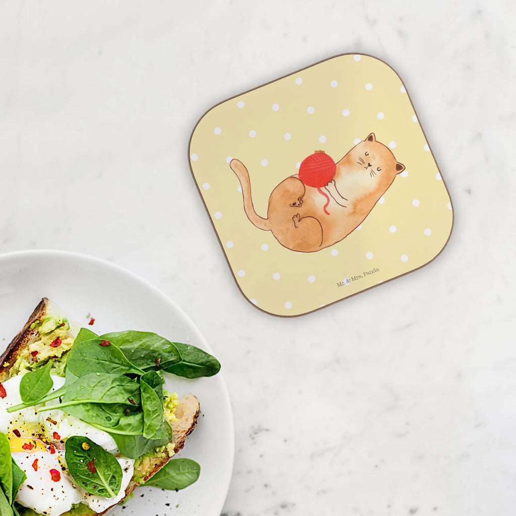 Square coaster Cat Wool breakfast, Coasters, gifts, presents, party, glass coasters, gift, cat, tomcat, kitty, meow, kitten, housecat, mama cat, love cats, cat image, cat fan, cat lover, cat fancier, cat decoration, gift for cat lover, cat owner, funny cats, cat sayings, cat motto, funny cat gifts, fan merchandise, cat stuff, animal lover, cats, Cats, wool, playful, play, pet, pussy, ball of wool