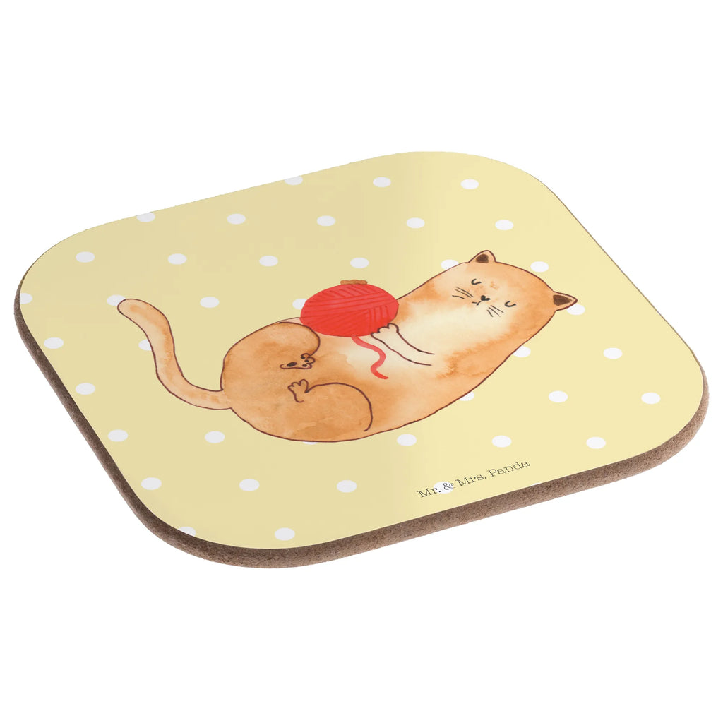 Square coaster Cat Wool breakfast, Coasters, gifts, presents, party, glass coasters, gift, cat, tomcat, kitty, meow, kitten, housecat, mama cat, love cats, cat image, cat fan, cat lover, cat fancier, cat decoration, gift for cat lover, cat owner, funny cats, cat sayings, cat motto, funny cat gifts, fan merchandise, cat stuff, animal lover, cats, Cats, wool, playful, play, pet, pussy, ball of wool