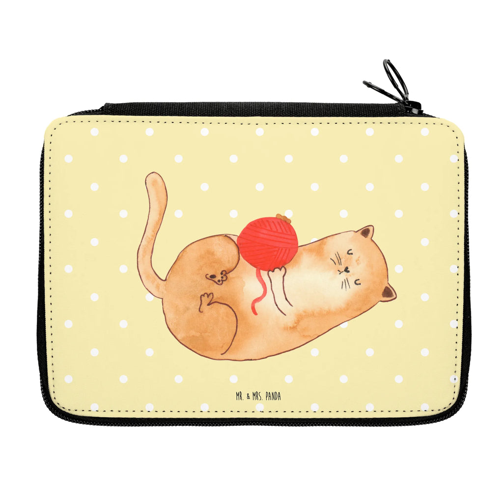 Leather folder Cat Wool pencil bag, pen roll, pencil case, motif, pupil, school, enrolment, child, gift, primary school, cat, tomcat, kitty, meow, kitten, housecat, mama cat, love cats, cat image, cat fan, cat lover, cat fancier, cat decoration, gift for cat lover, cat owner, funny cats, cat sayings, cat motto, funny cat gifts, fan merchandise, cat stuff, animal lover, pussy, play, Cats, pet, playful, cats, ball of wool, wool