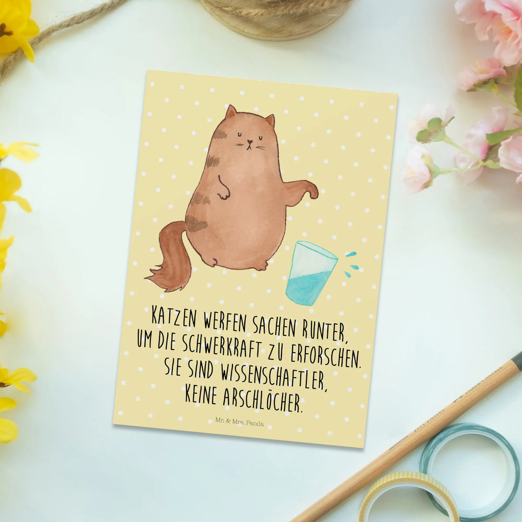 Postcard Cat water glass postcards, invitation, card, paper, letter, gift, gift card, invitation card, Postcard, cat, tomcat, kitty, meow, kitten, housecat, mama cat, love cats, cat image, cat fan, cat lover, cat fancier, cat decoration, gift for cat lover, cat owner, funny cats, cat sayings, cat motto, funny cat gifts, fan merchandise, cat stuff, animal lover, glass, pet, cats, water, pussy, Cats