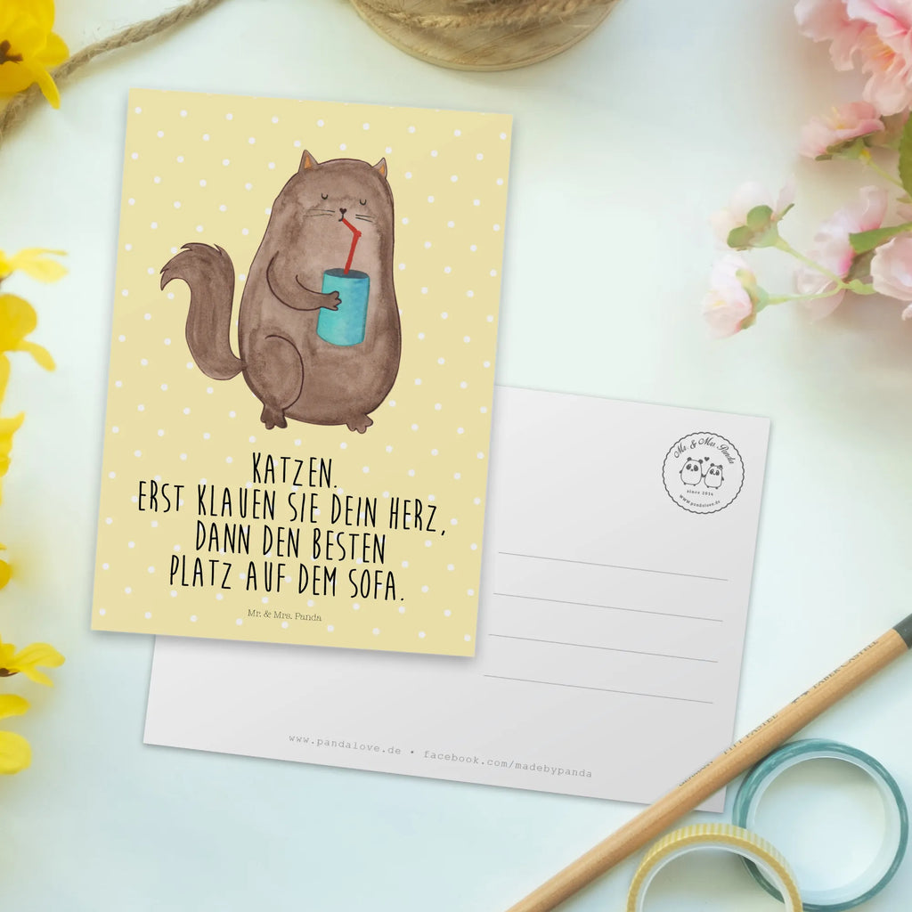 Postcard Cat can postcards, gift, Postcard, paper, card, invitation card, invitation, gift card, letter, cat, tomcat, kitty, meow, kitten, housecat, mama cat, love cats, cat image, cat fan, cat lover, cat fancier, cat decoration, gift for cat lover, cat owner, funny cats, cat sayings, cat motto, funny cat gifts, fan merchandise, cat stuff, animal lover, cats, Cats, food, pussy, pet, cat food