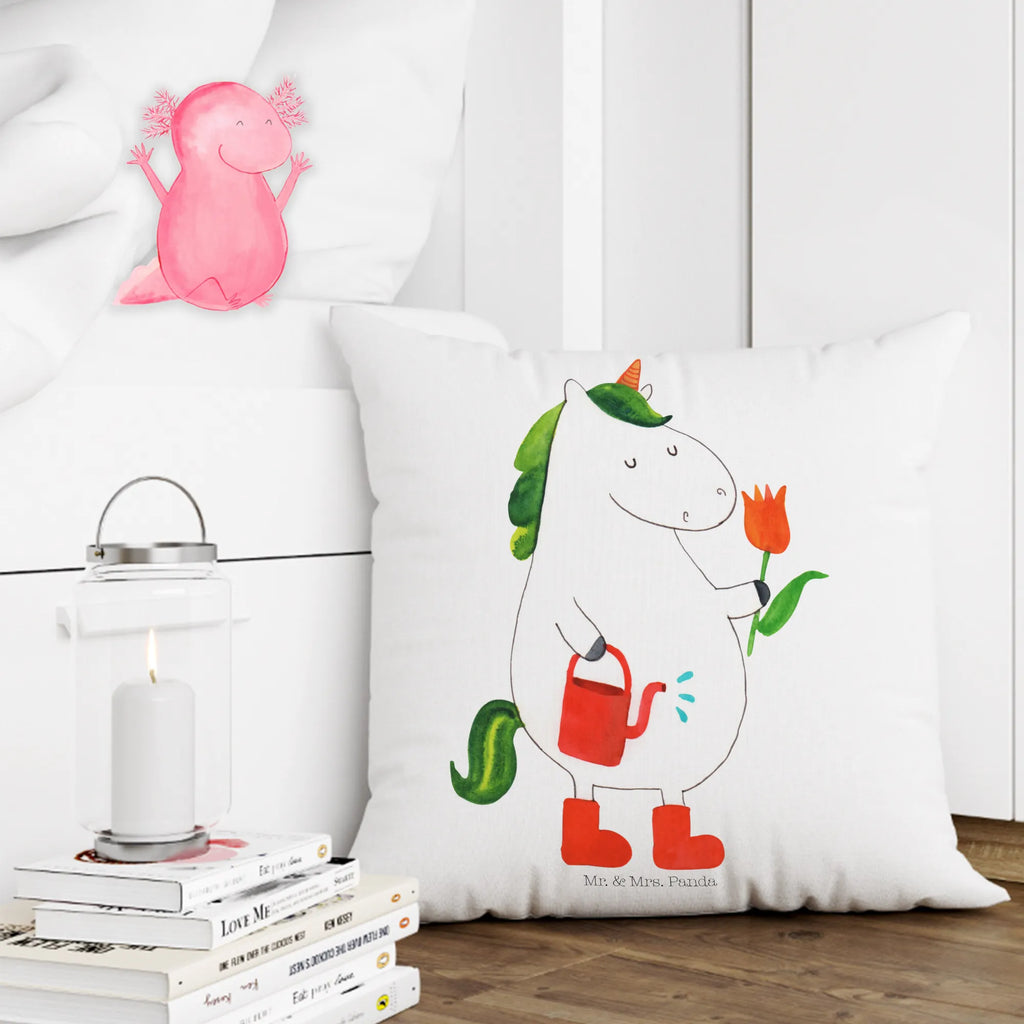 Cushion unicorn gardener bed, fluffy, cushion, pillows, settee, pad, sofa, pillow case, bedroom, 40x40, couch, Pillow, soft, 40 x 40, unicorn, unicorns, Girlfriend gift, Watering-Can, gardener present, Flower, Unicorn, garden, gardener gift