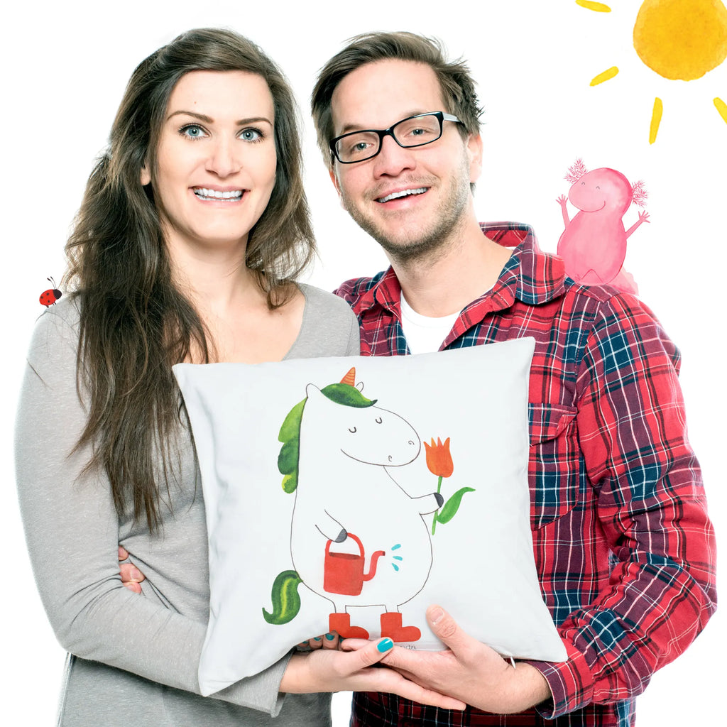 Cushion unicorn gardener bed, fluffy, cushion, pillows, settee, pad, sofa, pillow case, bedroom, 40x40, couch, Pillow, soft, 40 x 40, unicorn, unicorns, Girlfriend gift, Watering-Can, gardener present, Flower, Unicorn, garden, gardener gift