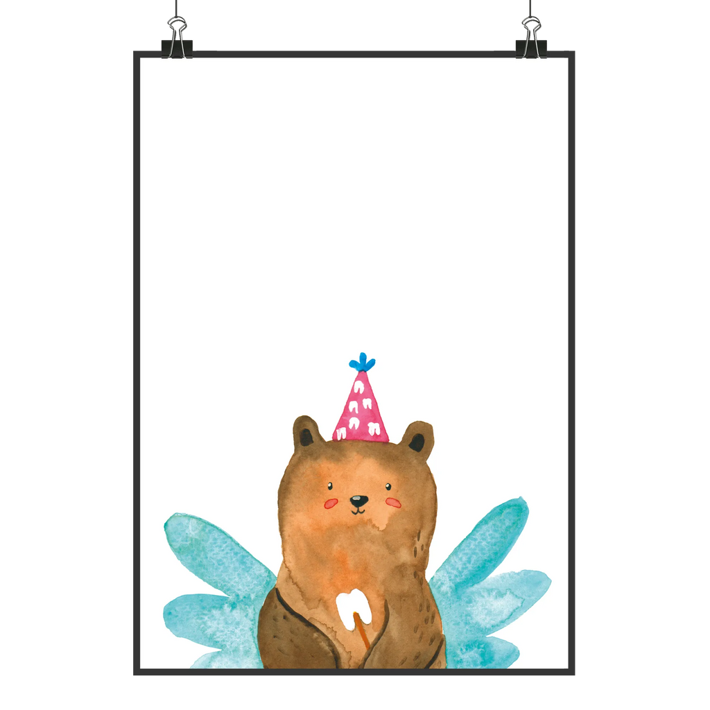 Poster bear tooth fairy Mr. & Mrs. Panda Poster, Bild, Wandposter, Wanddeko, Wanddekoration, Küchenposter, Handgemaltes Poster, Kinderposter, Raumdekoration, Designposter, Kunstdruck, Wanddeko Bild, Poster, Posterdruck, Bär, Teddy, Teddybär, Milchzahn, Fee, Zahnfee, Erster Zahn