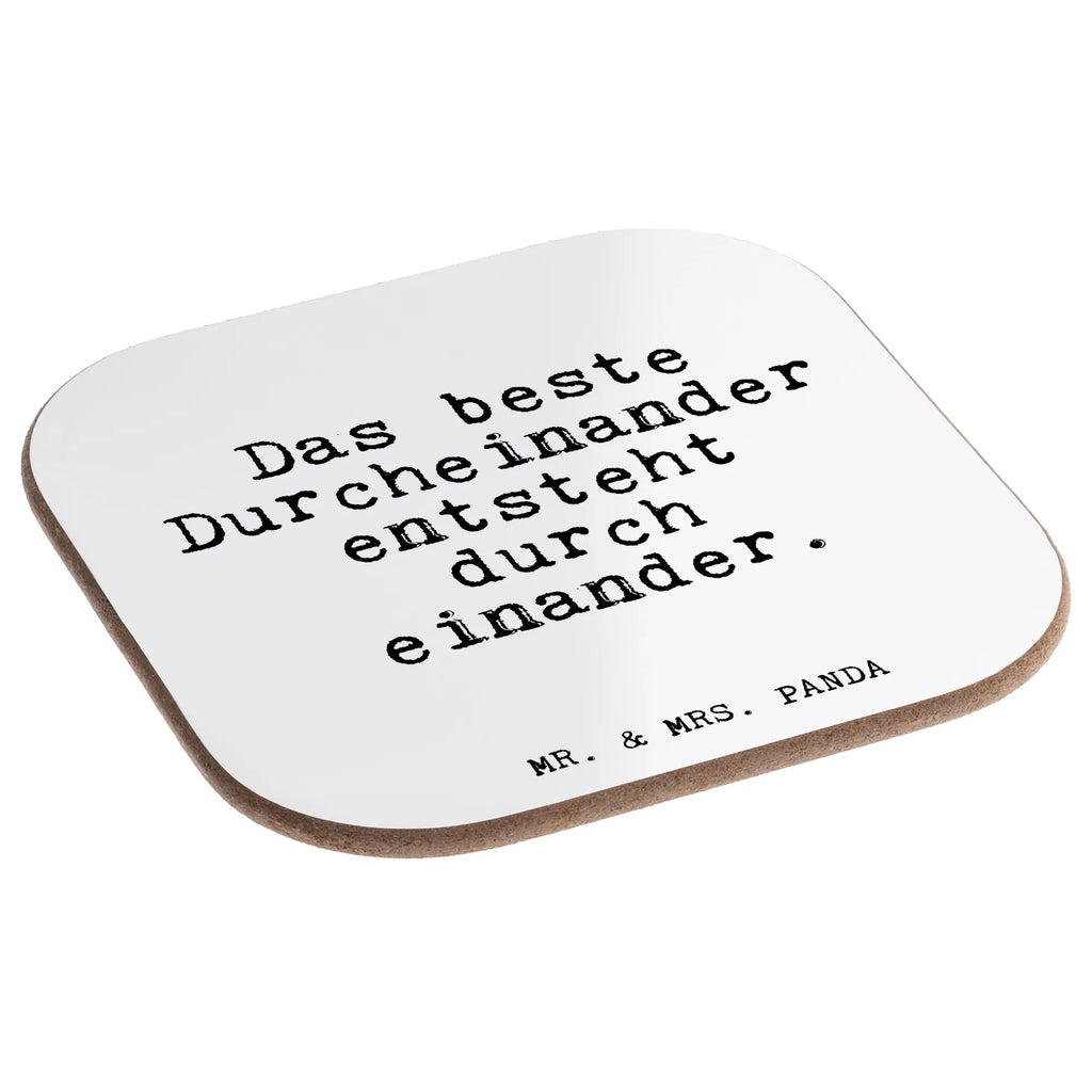 Square coaster Das beste Durcheinander entsteht... Coasters, glass coasters, presents, breakfast, gifts, party, gift, saying, sayings, funny, wisdom, quotes, Glizzer Spell Proverbs Wisdom Quotes Funny Wisdom Words