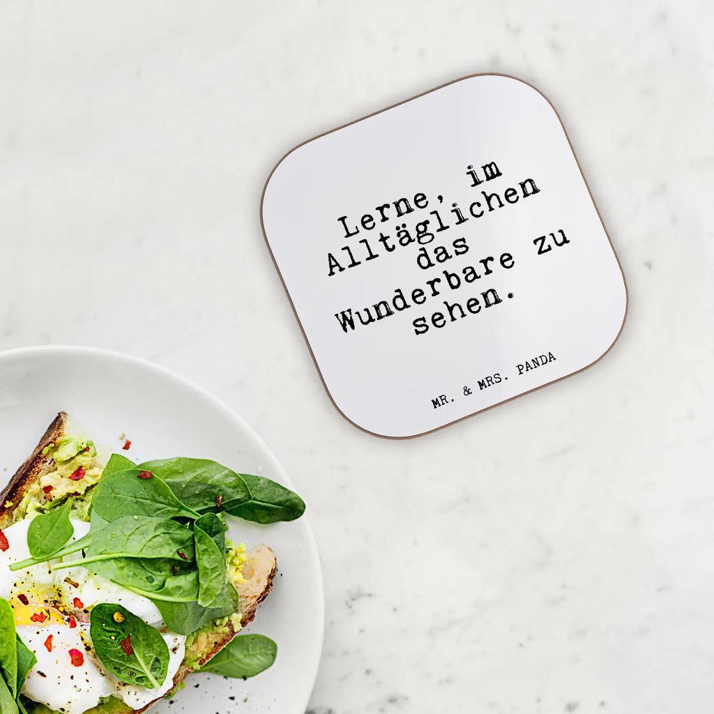Square coaster Lerne, im Alltäglichen das... party, gift, Coasters, gifts, breakfast, presents, glass coasters, saying, sayings, funny, wisdom, quotes, Glizzer Spell Proverbs Wisdom Quotes Funny Wisdom Words