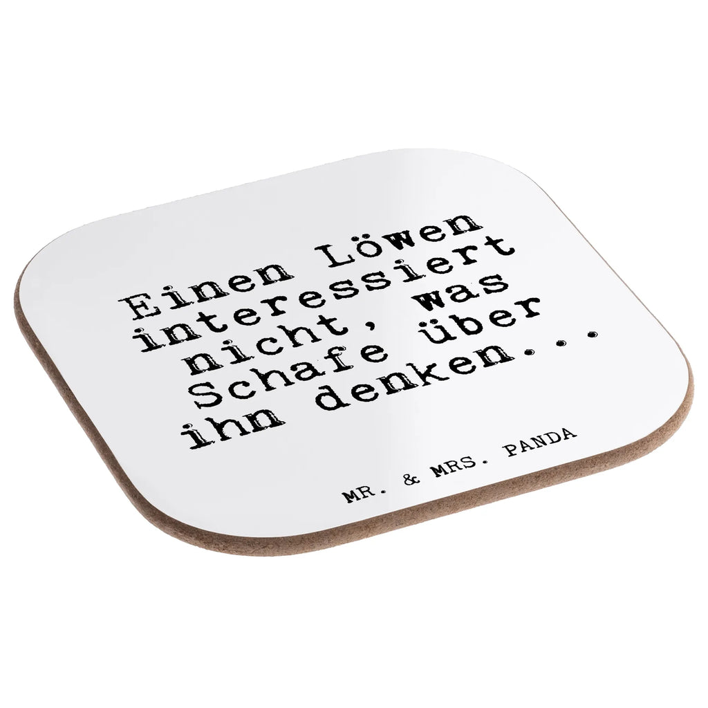 Square coaster Einen Löwen interessiert nicht,... gifts, Coasters, presents, gift, breakfast, party, glass coasters, saying, sayings, funny, wisdom, quotes, Glizzer Spell Proverbs Wisdom Quotes Funny Wisdom Words
