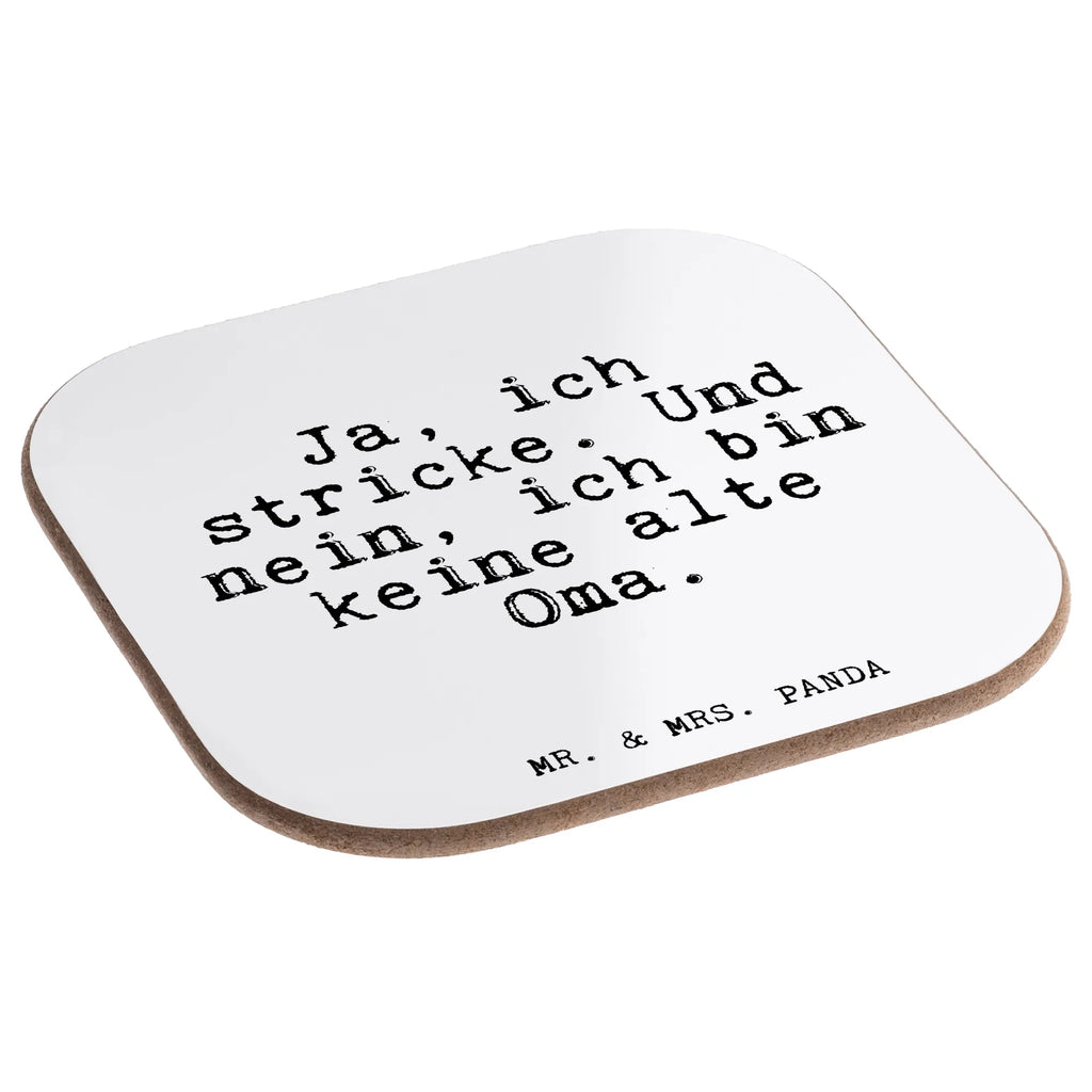 Square coaster Ja, ich stricke. Und... Coasters, glass coasters, party, breakfast, presents, gift, gifts, saying, sayings, funny, wisdom, quotes, Glizzer Spell Proverbs Wisdom Quotes Funny Wisdom Words