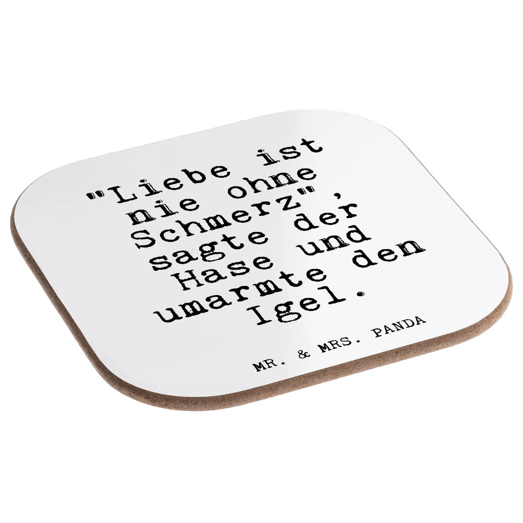 Square coaster "Liebe ist nie ohne... glass coasters, breakfast, presents, gifts, Coasters, gift, party, saying, sayings, funny, wisdom, quotes, Glizzer Spell Proverbs Wisdom Quotes Funny Wisdom Words