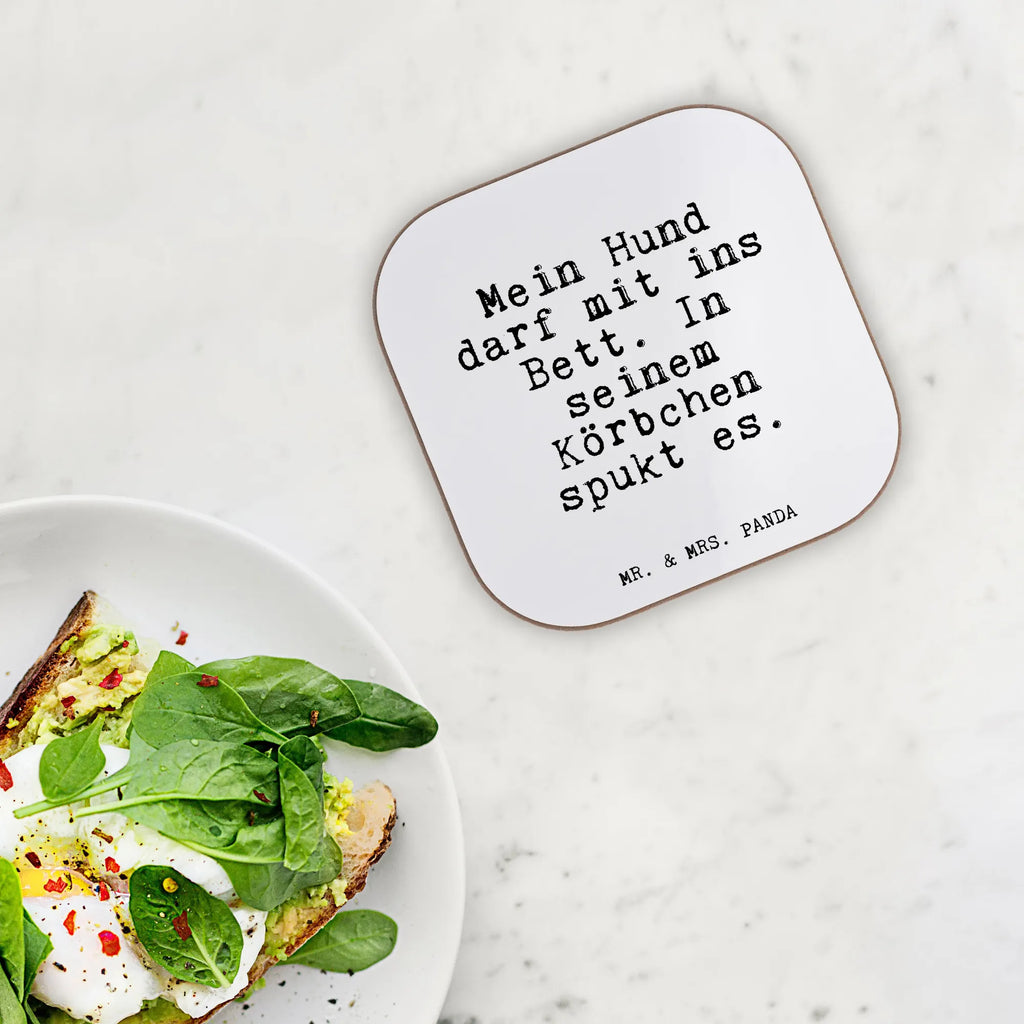Square coaster Mein Hund darf mit... gifts, party, breakfast, Coasters, glass coasters, presents, gift, saying, sayings, funny, wisdom, quotes, Glizzer Spell Proverbs Wisdom Quotes Funny Wisdom Words