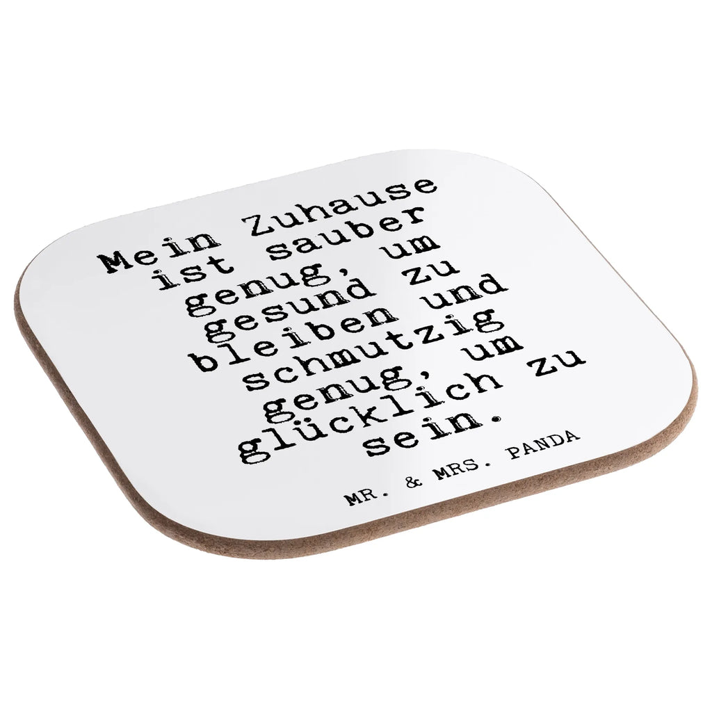 Square coaster Mein Zuhause ist sauber... presents, Coasters, glass coasters, gifts, breakfast, gift, party, saying, sayings, funny, wisdom, quotes, Glizzer Spell Proverbs Wisdom Quotes Funny Wisdom Words