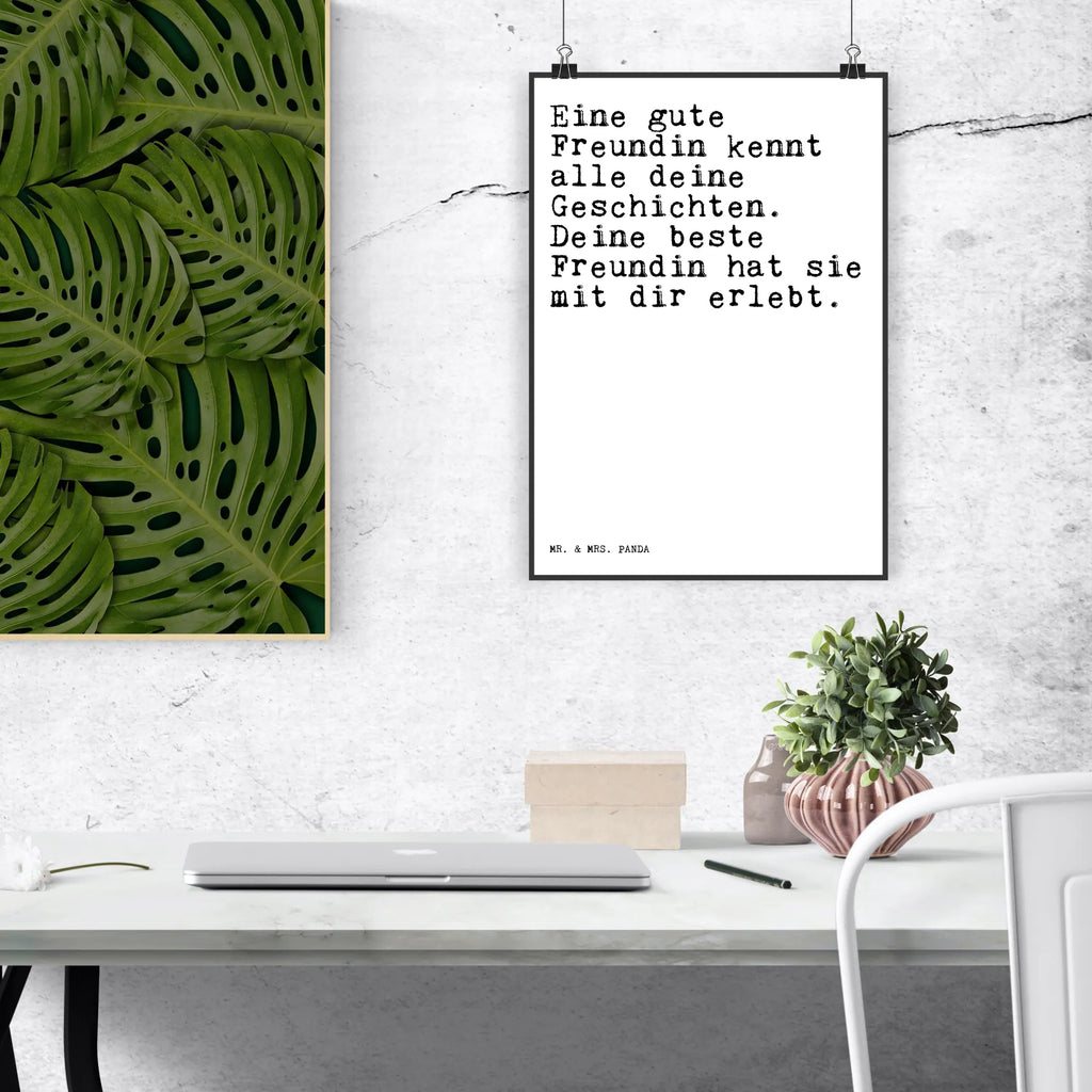 Plakat Eine gute Freundin kennt... Przysłowie, przysłowia, zabawne przysłowia, mądrości, cytaty, prezenty z przysłowiami