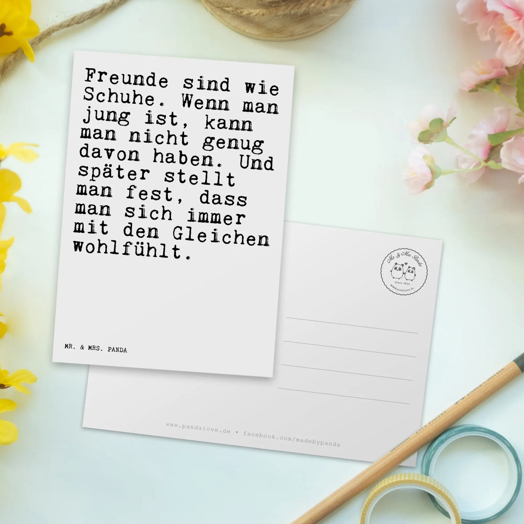Postcard Freunde sind wie Schuhe.... gift, card, invitation card, postcards, paper, invitation, letter, gift card, Postcard, saying, sayings, funny, wisdom, quotes, Sayings Proverbs Wisdom Quotes Funny Wisdom Words