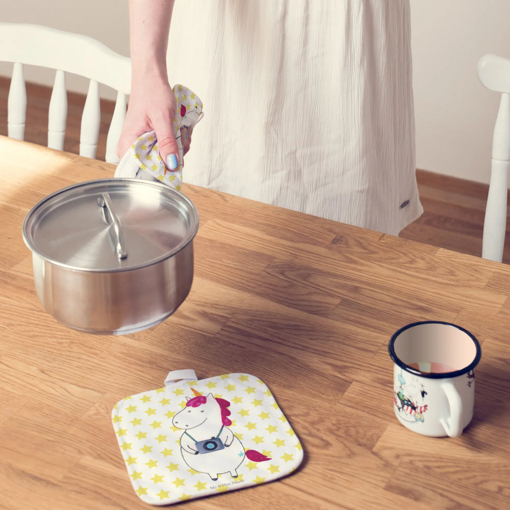 2-elementowy zestaw podkładek pod garnki Jednorożec fotograf Jednorożec, jednorożce, dekoracje jednorożca, jednorożec