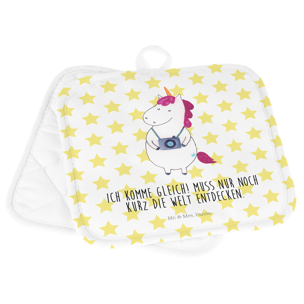 2-elementowy zestaw podkładek pod garnki Jednorożec fotograf Jednorożec, jednorożce, dekoracje jednorożca, jednorożec