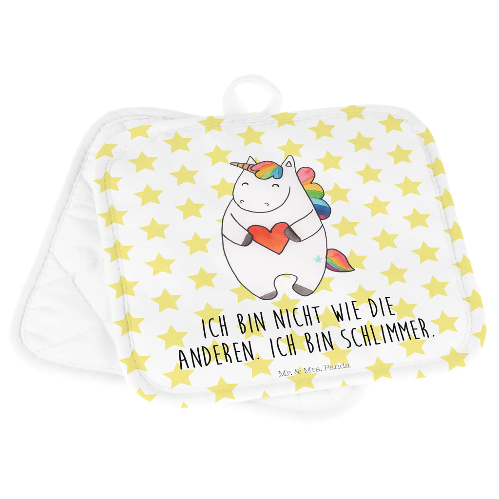Pot holder unicorn Heart Topfhandschuhe, 2er Set Topflappen, Topflappenset, Topflappen, Topflappen 2er Set, Topflappen Set, topfhalter, Topfuntersetzer, Einhörner, Einhorn Deko, Unicorn, Einhorn, böse, Anders, Witzig, Freundin, Herz, Lustig, Schlimm, Bunt