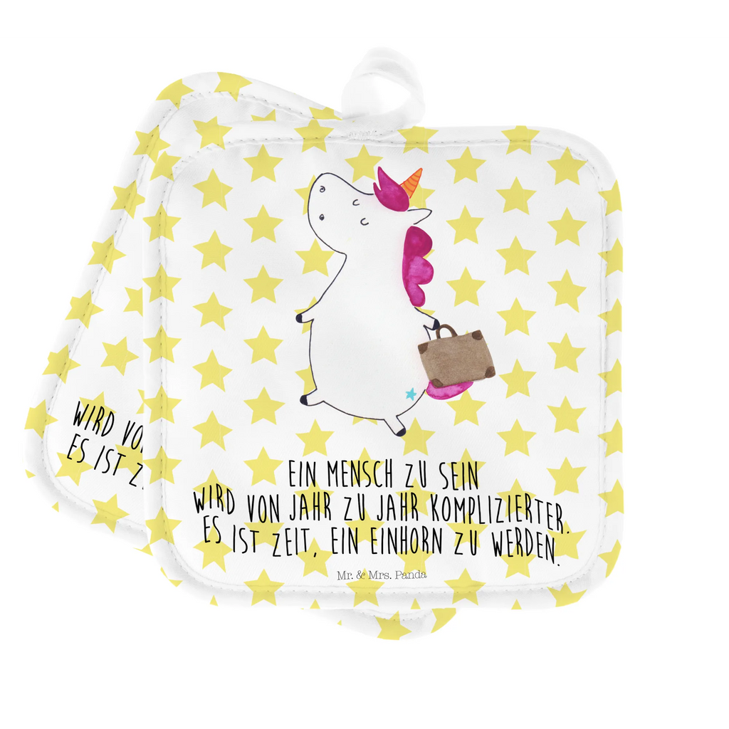 2er Set Topflappen  Einhorn Koffer Topflappen lustig, Topflappen mit Spruch, Topflappenset, Schöne Topflappen, Topflappen, Topflappen 2er Set, Topflappen Set, Topfuntersetzer, Ofenhandschuhe, Ofenhandschuh, Topfhandschuh, Topfhandschuhe, Einhorn, Einhörner, Einhorn Deko, Unicorn, Gepäck, lustig, Reise, Abenteuer, witzig, Kind, Koffer, Verreisen, unicorn, albern, Spaß, Erwachsen