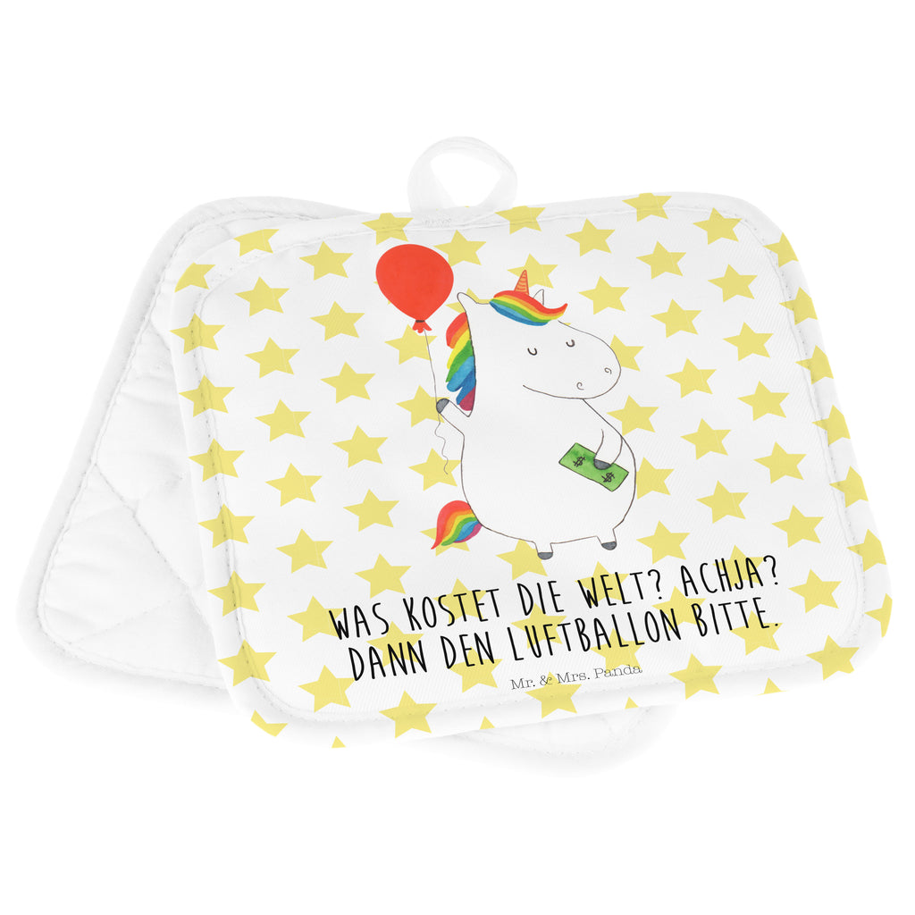 2-elementowy zestaw podkładek pod garnki Jednorożec Balon Topfuntersetzer, Topflappen Set, Topfhandschuh, Topflappen mit Spruch, Ofenhandschuh, Topflappenset, Schöne Topflappen, Topfhandschuhe, Topflappen lustig, Topflappen, Topflappen 2er Set, Ofenhandschuhe, Einhorn, Einhörner, Einhorn Deko, Unicorn, Freude, Freundin, Luftballon, Lebenslust, Geschenk, Geld