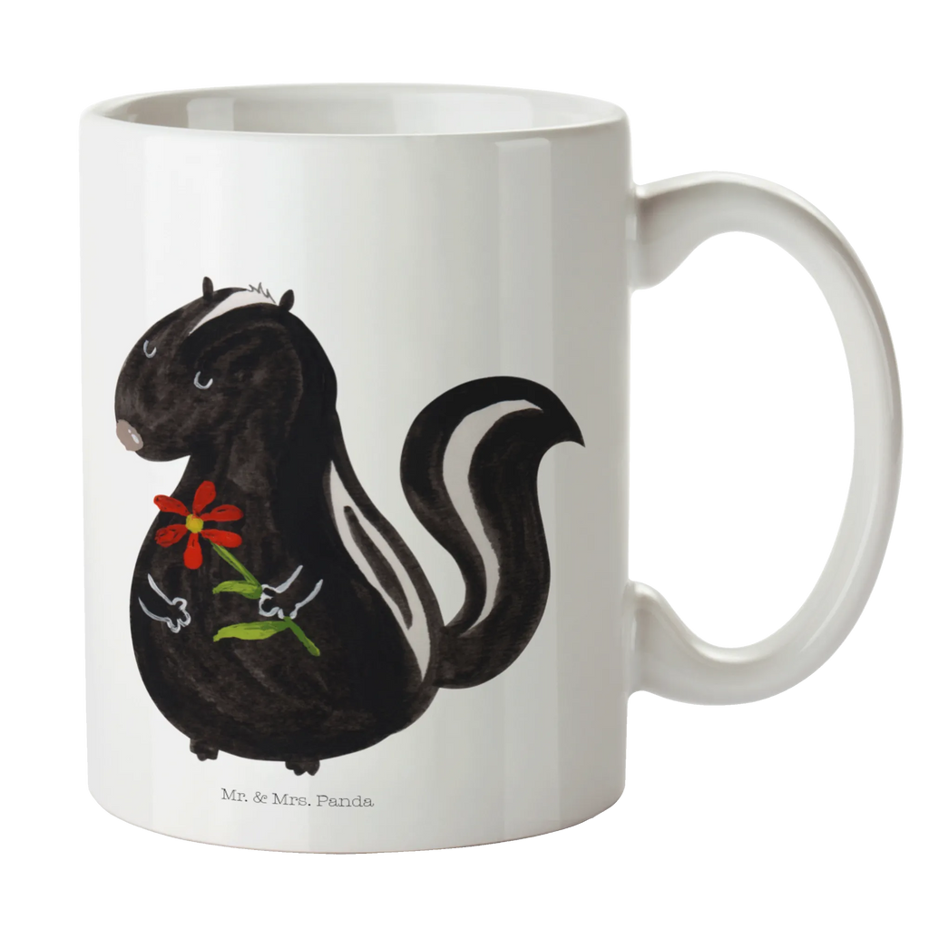 Mug skunk flower Geschenktasse, Tasse mit Motiven, Kaffeetasse, Bürotasse, Keramiktasse, Porzellantasse, Teetasse, Tasse, Tasse mit Zitaten, Stinktier, Skunk, Raubtier, Dreams, Träume, Tagträumer, Stinker, Stinki, Wildtier, verträumt