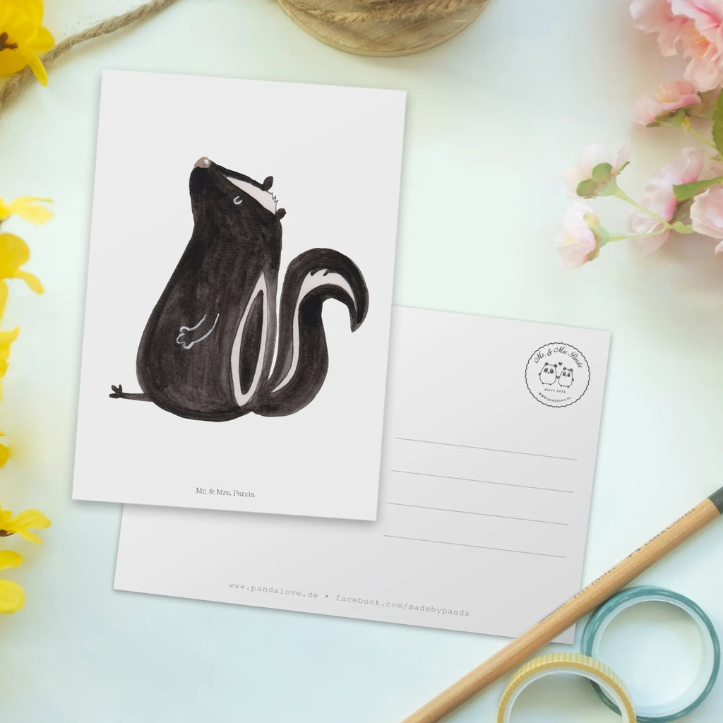 Postcard skunk Sit Karte, Geburtstagskarte, Dankeskarte, Ansichtskarten, Grußkarte, Einladungskarten Geburtstag, Einladung Geburtstag, Ansichtskarte, Einladung, Geschenkkarte, Postkarte, Einladungskarte, Stinktier, Skunk, Stinker, Besserwisser, Wildtier, Stinki, Raubtier, Recht, Spruch, Büro