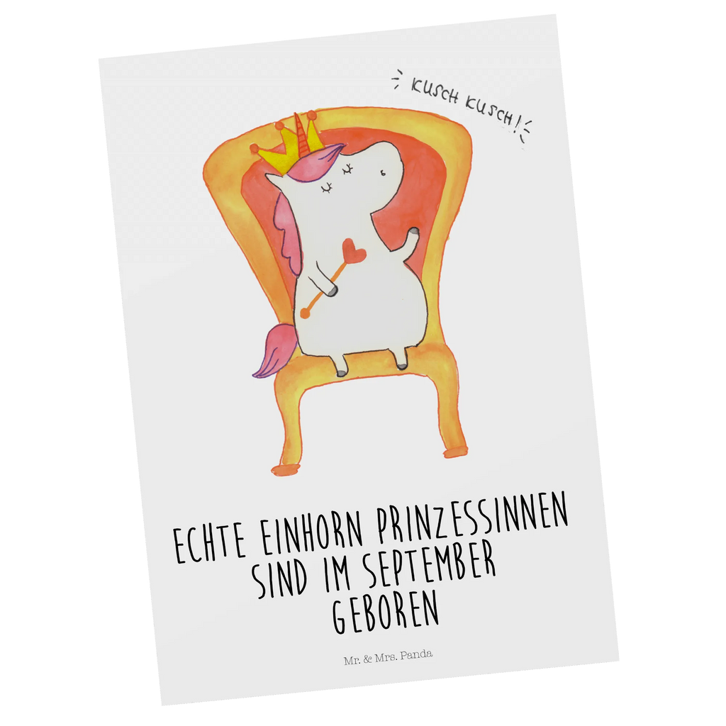 Postcard September postcards, invitation, gift card, card, letter, invitation card, paper, Postcard, gift, unicorn, unicorns, unicornprincess, birthday, girlfriend present, queen, birthday gift, bff gift, present