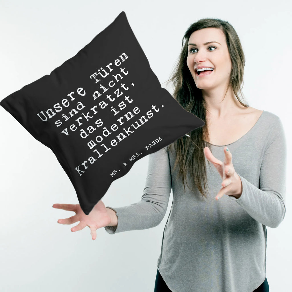 Cushion Unsere Türen sind nicht... pillow case, settee, soft, pillows, bed, 40x40, fluffy, bedroom, pad, sofa, Pillow, cushion, couch, 40 x 40, saying, sayings, funny, wisdom, quotes, Glizzer Spell Proverbs Wisdom Quotes Funny Wisdom Words