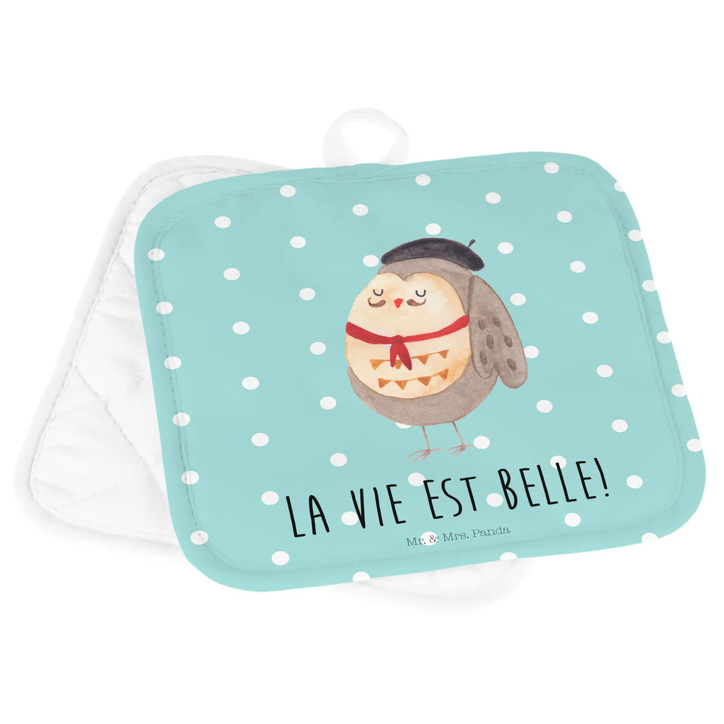 2er Set Topflappen  Eule Frankreich Topflappenset, Topflappen, Topflappen mit Spruch, Topflappen lustig, Schöne Topflappen, Topfhandschuh, Ofenhandschuh, Topflappen Set, Topflappen 2er Set, Ofenhandschuhe, Topfhandschuhe, Topfuntersetzer, Eule, Owl, das Leben ist schön, Spruch Französisch, Eule Deko, Spruch schön, Frankreich, hibou, La vie est belle, Eulen