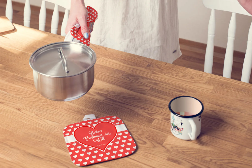 Pot holder Großmutter gloves, set, baking, oven mitts, oven cloth set, potholders, kitchen, oven glove, cooking, Heart Love In Love Thank You Birthday Best Best Thank You