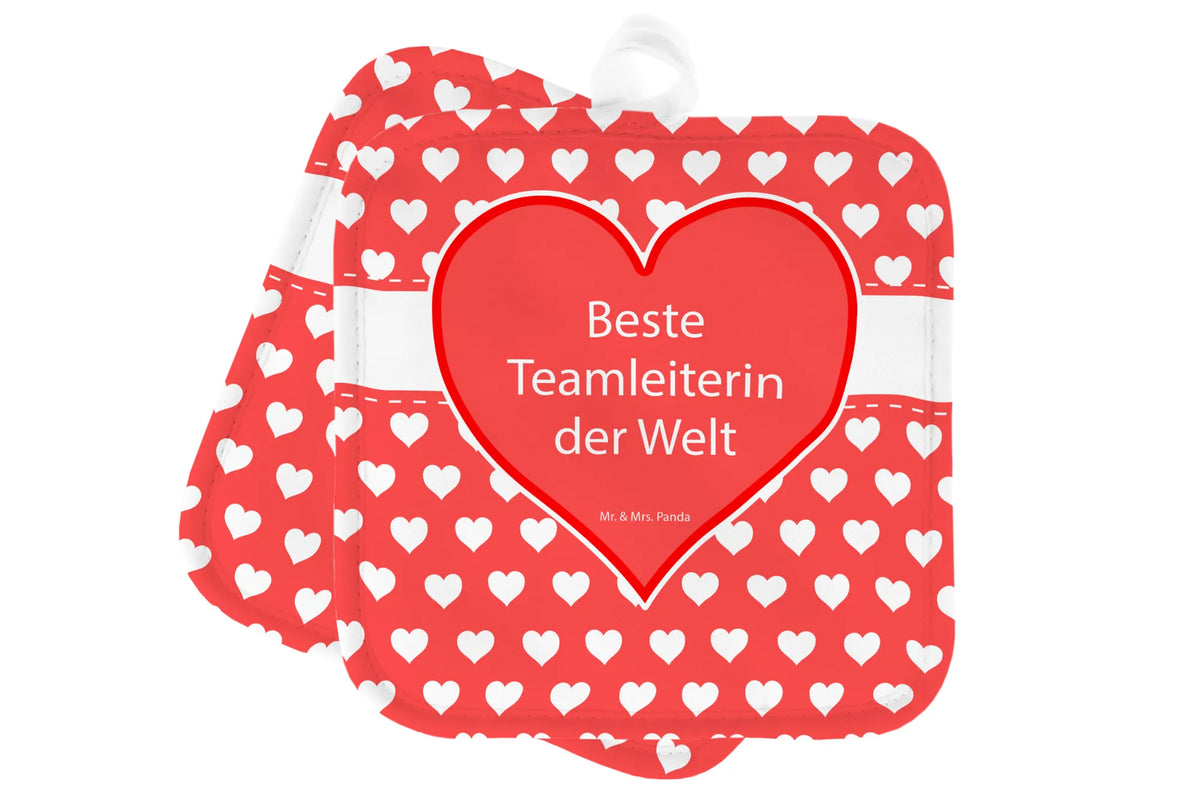 Pot holder Teamleiterin baking, oven cloth set, cooking, gloves, oven mitts, potholders, kitchen, set, oven glove, Heart Love In Love Thank You Birthday Best Best Thank You