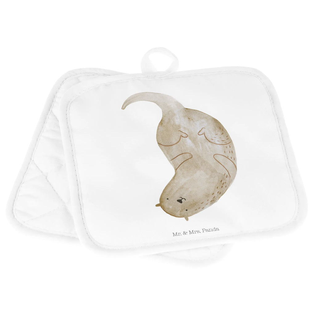 2er Set Topflappen  Otter Kopfüber Topflappenset, Topflappen 2er Set, Topfhandschuhe, Topfuntersetzer, Topflappen Set, Topflappen, 2er Set Topflappen, topfhalter, Otter, Fischotter, Seeotter, Otter Seeotter See Otter