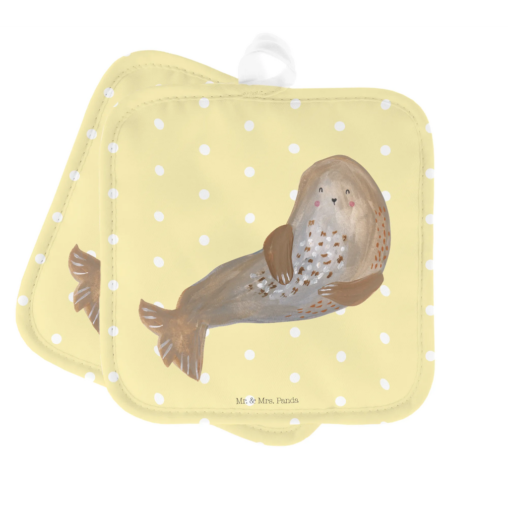 2er Set Topflappen  Robbe Lachen Topflappen Set, Topflappen 2er Set, Topflappen, Topfhandschuhe, 2er Set Topflappen, topfhalter, Topflappenset, Topfuntersetzer, Gute Laune, Tiermotive, Tiere, Lustige Sprüche, Seehund, Strand, Nordsee, Meerestier, Ostsee, Robben, Robbe