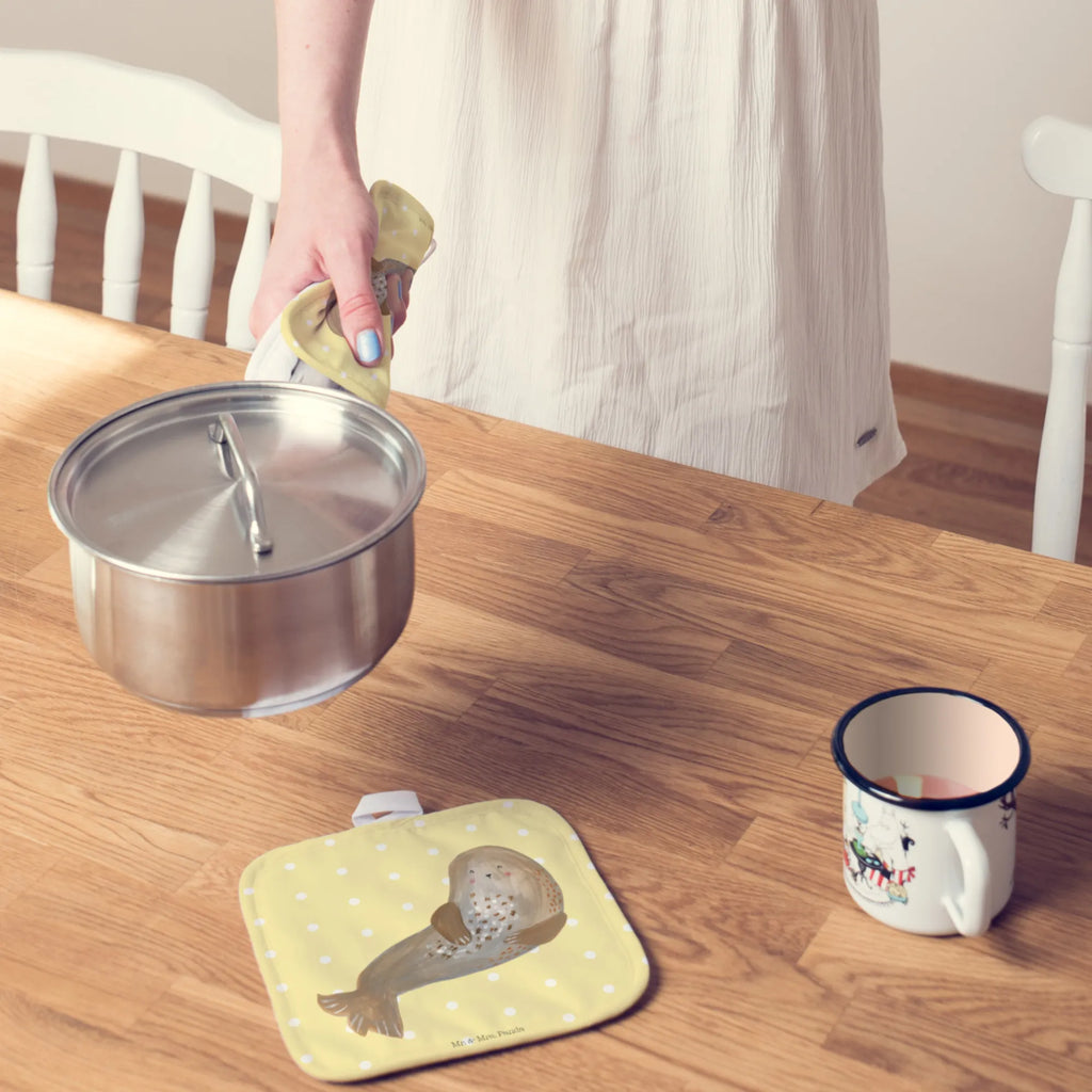 2er Set Topflappen  Robbe Lachen Topflappen Set, Topflappen 2er Set, Topflappen, Topfhandschuhe, 2er Set Topflappen, topfhalter, Topflappenset, Topfuntersetzer, Gute Laune, Tiermotive, Tiere, Lustige Sprüche, Seehund, Strand, Nordsee, Meerestier, Ostsee, Robben, Robbe