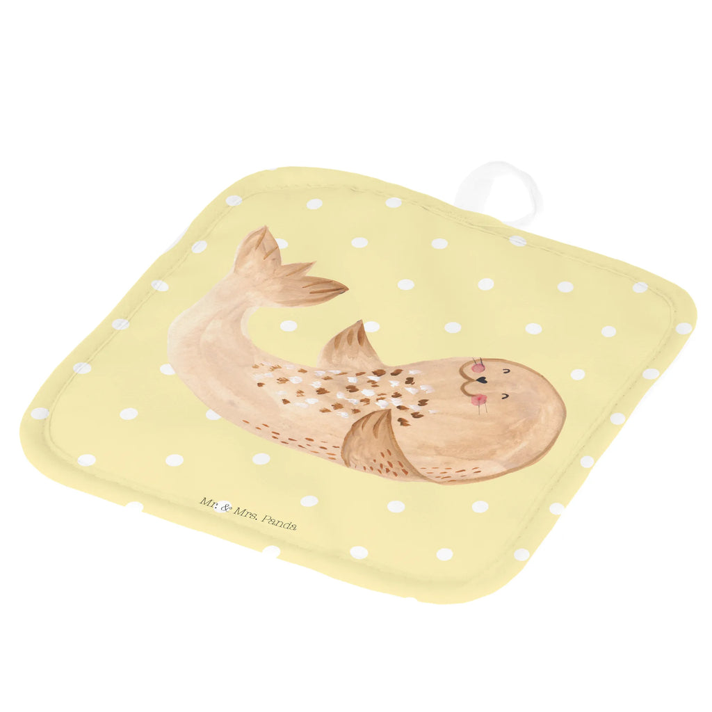 2er Set Topflappen  Robbe Liegen topfhalter, 2er Set Topflappen, Topflappenset, Topfuntersetzer, Topflappen Set, Topflappen 2er Set, Topflappen, Topfhandschuhe, Gute Laune, Tiermotive, Tiere, Lustige Sprüche, Robbe, Freude, Lachen, Ostsee, Strand, Nordsee, Seehund, Robben, Meerestier