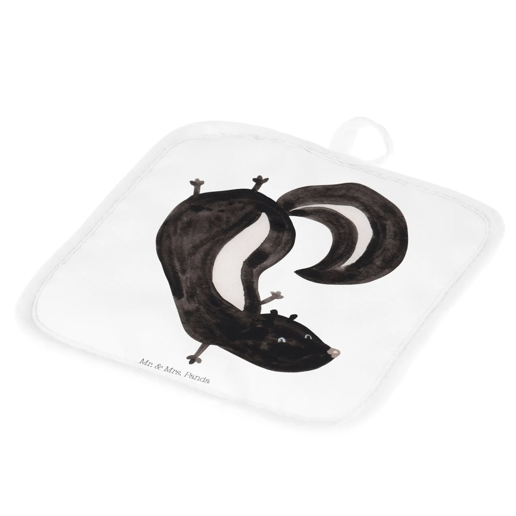Pot holder skunk handstand Topflappen 2er Set, Topfhandschuhe, 2er Set Topflappen, Topflappen Set, Topfuntersetzer, Topflappen, Topflappenset, topfhalter, Stinktier, Skunk, Verpielt, Raubtier, Stinker, Stinki, Kind, Wildtier, Spielplatz
