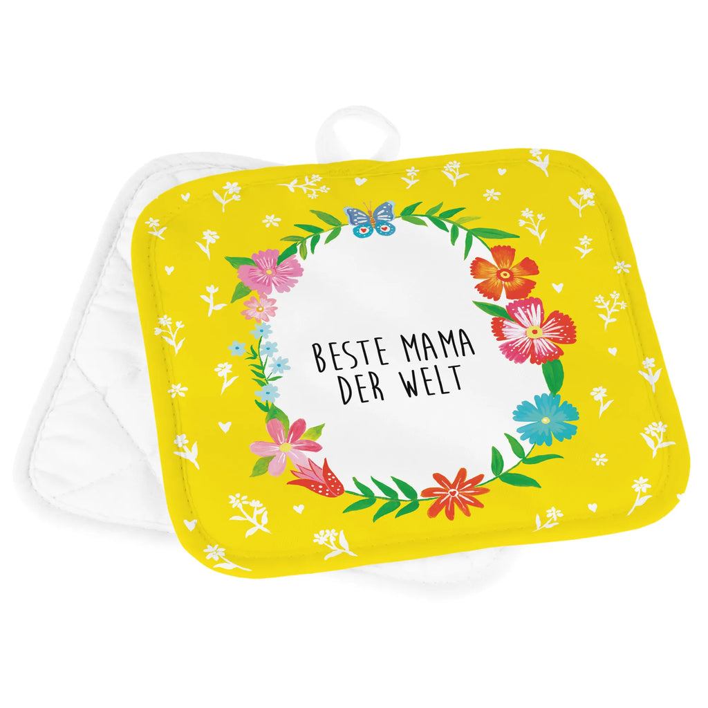 Pot holder Mama oven mitts, oven cloth set, set, potholders, oven glove, gloves, baking, kitchen, cooking, Flowers Love Flower