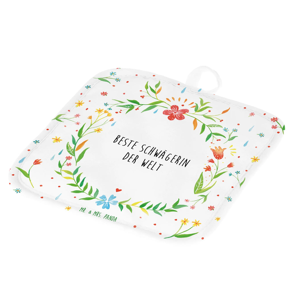 Pot holder Schwägerin potholders, oven cloth set, cooking, kitchen, gloves, oven glove, baking, set, oven mitts, flower love sea of flowers flower meadow