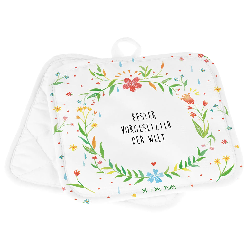 Pot holder Vorgesetzter oven glove, gloves, oven cloth set, potholders, baking, oven mitts, kitchen, cooking, set, flower love sea of flowers flower meadow