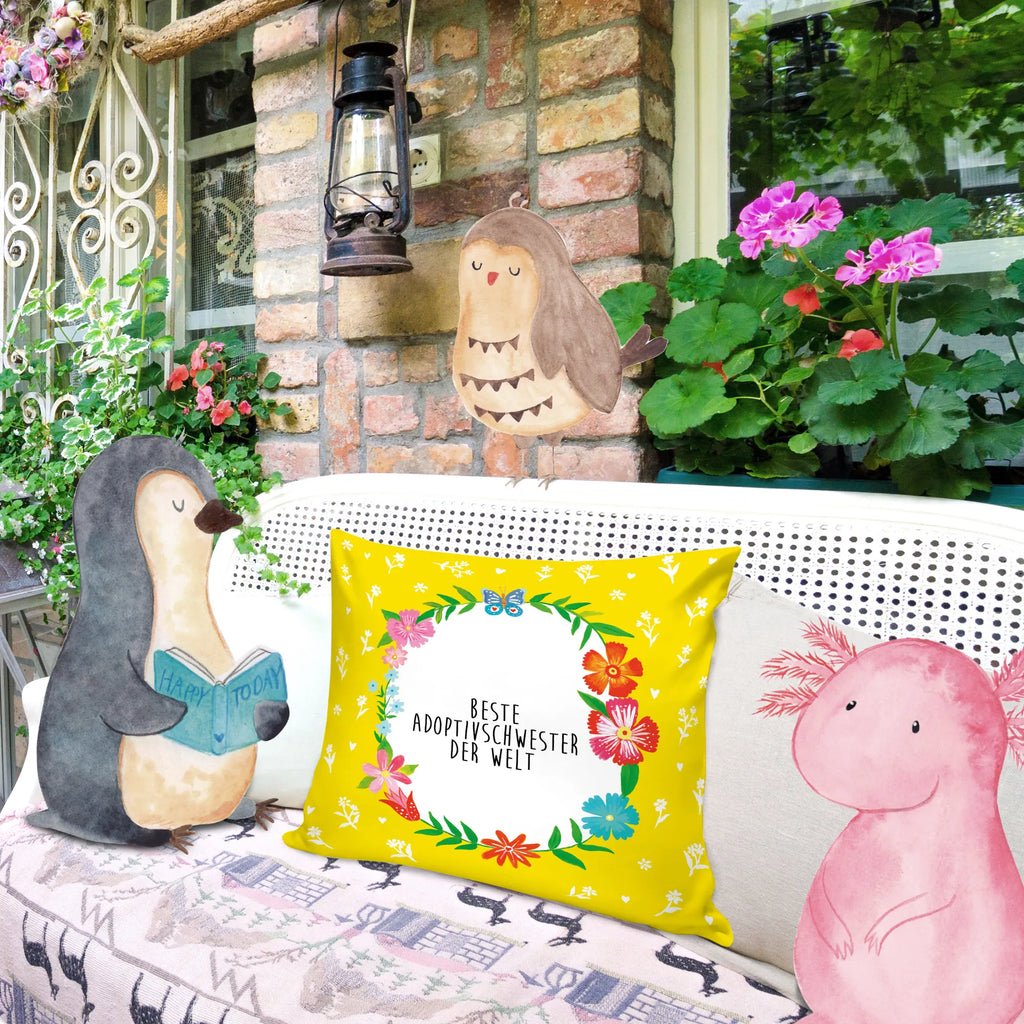 Cushion Adoptivschwester 40 x 40, fluffy, soft, pad, settee, Pillow, pillows, pillow case, couch, 40x40, bedroom, bed, cushion, sofa, Flowers Love Flower