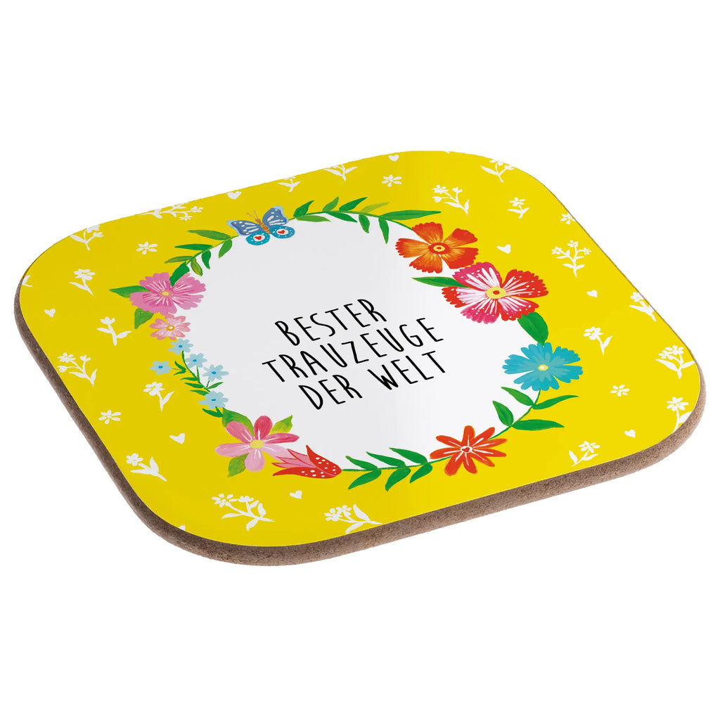 Square coaster Trauzeuge party, breakfast, presents, glass coasters, gift, Coasters, gifts, Flowers Love Flower