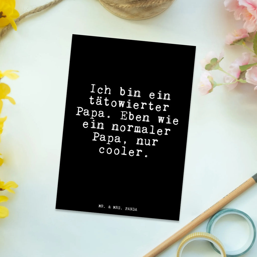 Postcard Ich bin ein tätowierter... Postcard, postcards, invitation card, gift card, letter, card, gift, paper, invitation, saying, sayings, funny, wisdom, quotes, Glizzer Spell Proverbs Wisdom Quotes Funny Wisdom Words