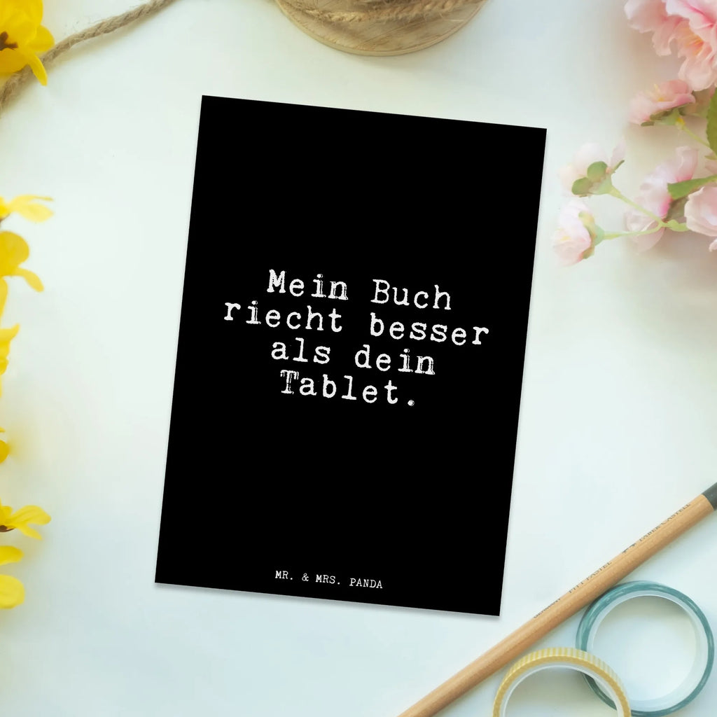 Postcard Mein Buch riecht besser... card, paper, letter, invitation, invitation card, gift, Postcard, postcards, gift card, saying, sayings, funny, wisdom, quotes, Glizzer Spell Proverbs Wisdom Quotes Funny Wisdom Words
