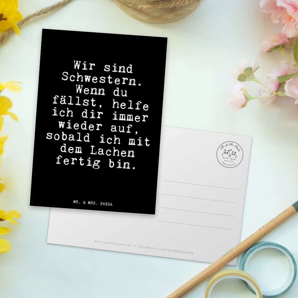 Postkarte Wir sind Schwestern. Wenn... Grußkarte, einzelkarte, Designkarte, Postkarte, kunstkarte, Kunstkarten, Ansichtskarten, Fotokarte, spruchkarte, Postkarten, Motivkarte, bildkarte, Ansichtskarte, Sprüche, Lustige Sprüche, Weisheiten, Zitate, Spruch, Spruch Geschenke, Glizer Spruch Sprüche Weisheiten Zitate Lustig Weisheit Worte
