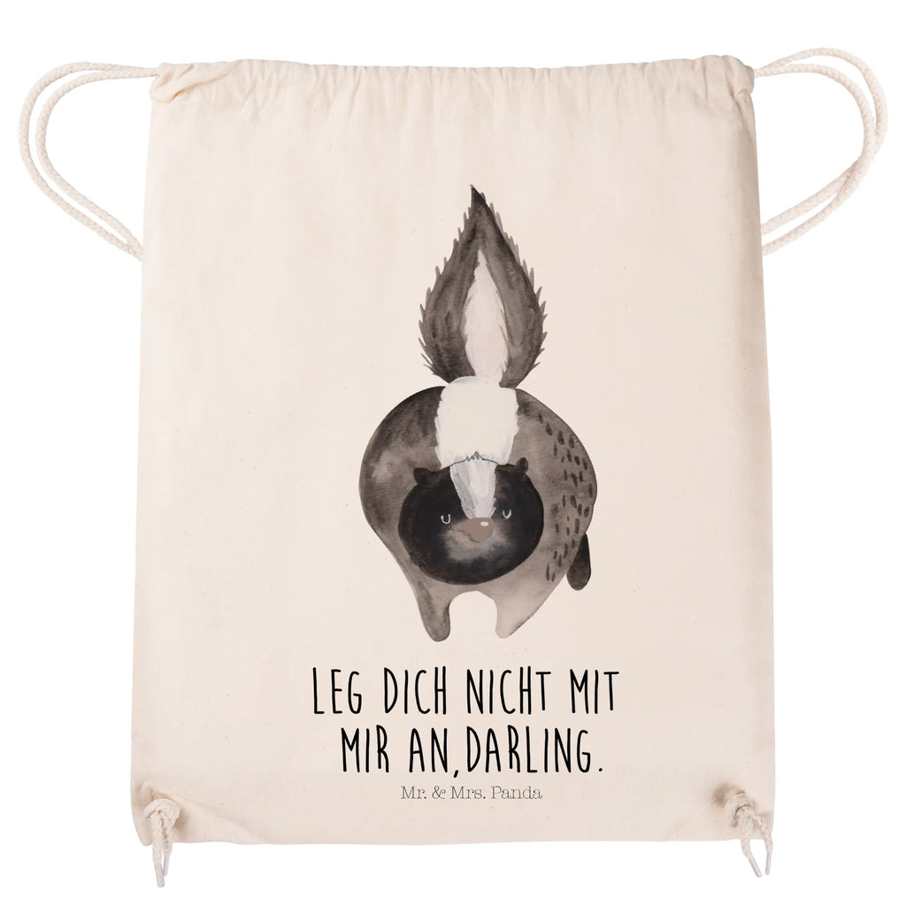 Drawstring bag skunk attack gym bag, carrier bag, jute bag, sports bag, bag, hipster, Skunk, predator, threatening, stinker, skunk, angry, wild animal, stinky